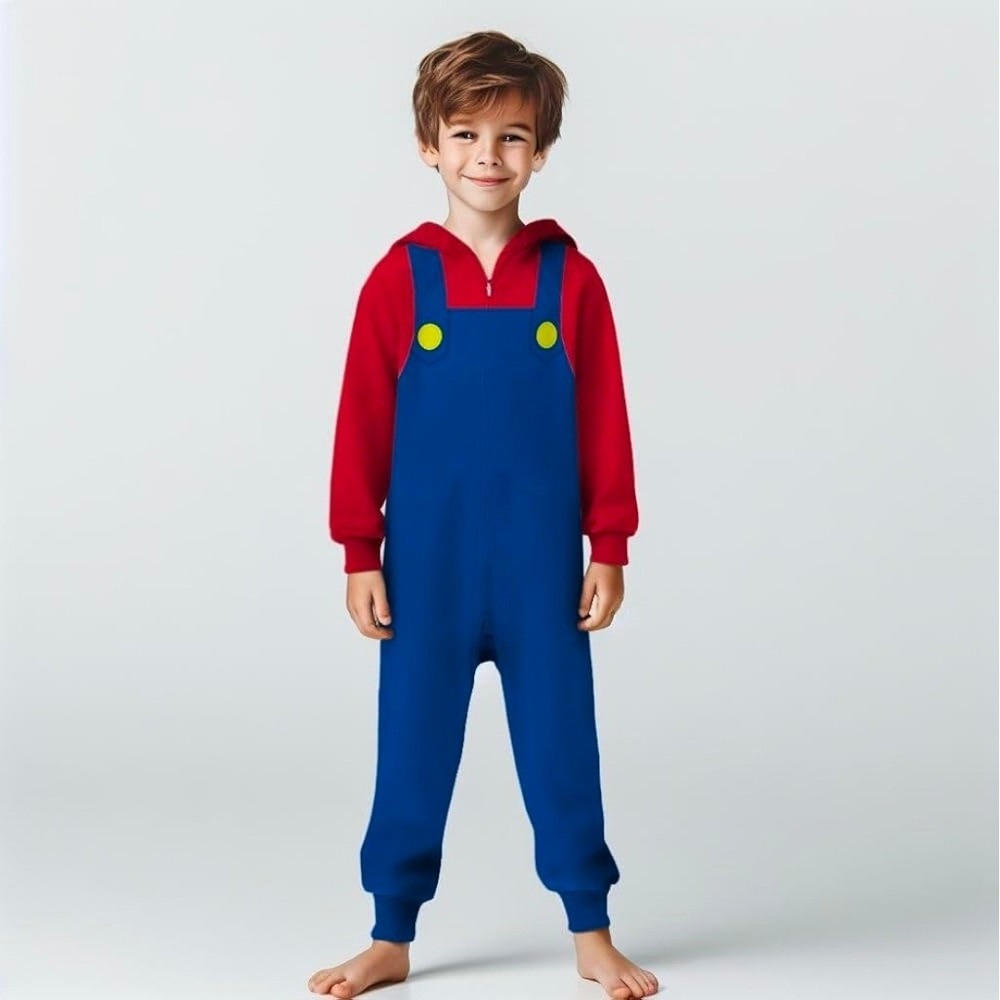 Super Mario Kids Pajamas - Boys One Piece‎ Costume - Size M(8)